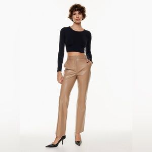 Aritzia Leather Publish Pant - Tan (sold out online)